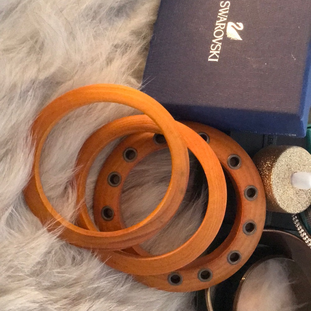 Wood bangles set of 3